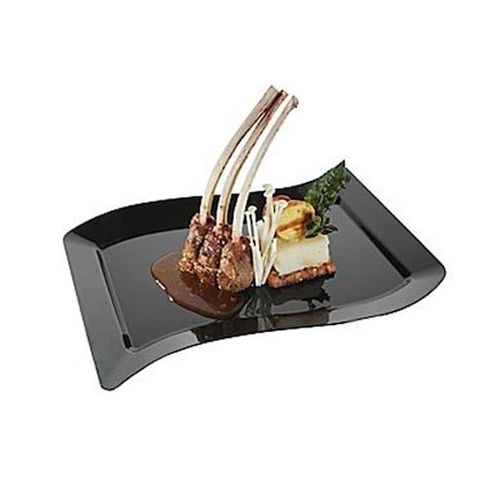 Fineline Settings Fineline Settings 1410-BK Black Rectangle Dinner Plate 1410-BK